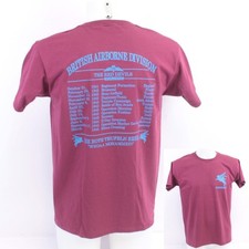 WW2 British Army 1st & 6th Airborne Division Tour Printed Maroon T-shirt TES116