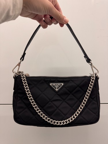 Prada black tessuto nylon - black,