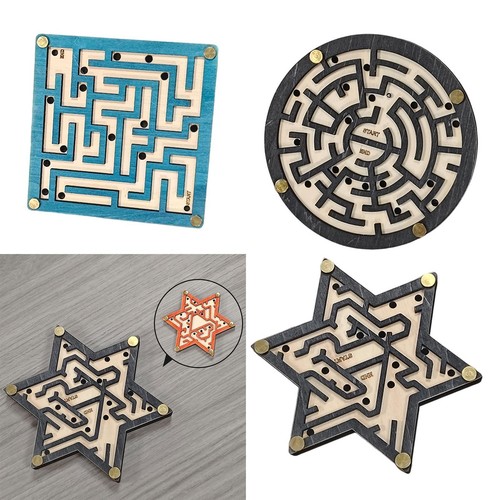 Wooden maze game puzzle toy - wooden,