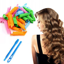 No-Heat Spiral Curlers 18-Piece Set with Styling Hooks for Effortless Curls