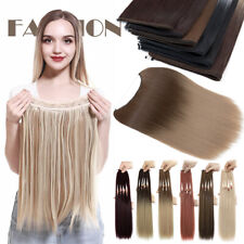 UK Invisible Wire in Hair Extensions as Human One Piece & Hidden Ring Real Thick