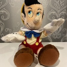 Vintage Pinocchio Plush Soft Toy Disneyland Walt Disney World 11" tall sitting