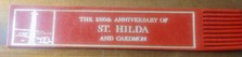 St Hilda Of Whitby 🙏🏿 St Caedmon Red Vintage Leather Bookmark EX FRONT! B27