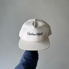 White Quacker Maid Vintage SnapBack Trucker Cap