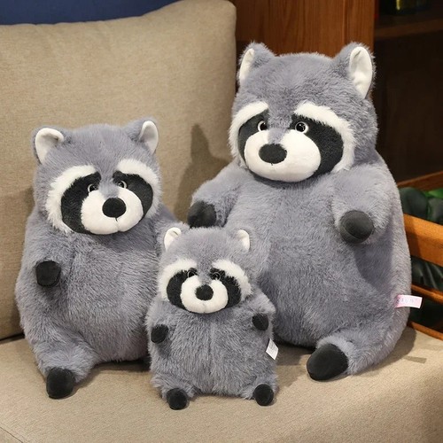 Large grey raccoon plush toy - large,