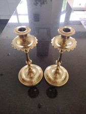 Brass Candlestick Pair Vintage
