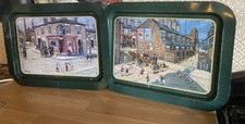 2 Vintage Metal Serving Trays:Down At TheLocal:Rag And Bone Man.Bernard McMullen