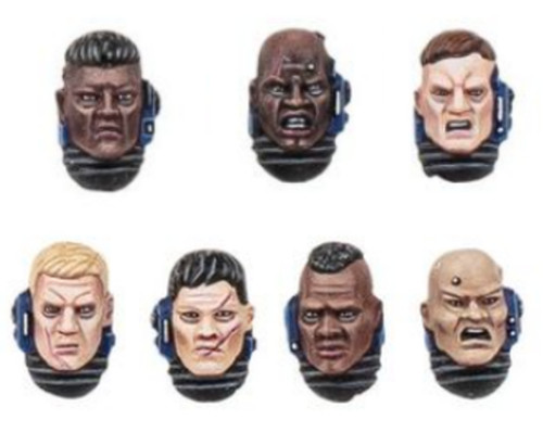 Space marines bare heads - marines,