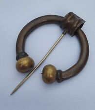 Antique 19th Century Celtic Roman Bronze & Nickle Silver Penannular Brooch