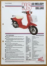 HONDA NS50 MELODY DELUXE Motorcycle Sales Specification Leaflet JUN 1981