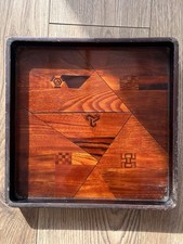 Japanese Meiji Period Inlaid Marquetry Tray Early 20th Century