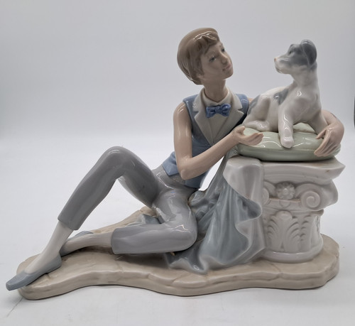 Lladro nao boy talking to - nao,