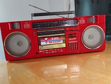 Sharp GF-7650ZR! Ghetto Blaster Boombox Vintage.Made in Japan!! Rare!Red Collor!
