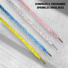 Premium Designer Hundreds & Thousands Sprinkles Flat Shoelaces-Nike-Adidas-Asics