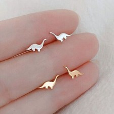 925 Sterling Silver Cute Dinosaur Fashion Stud Earrings Womens Girls Jewellery