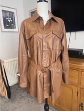 Zara Faux Leather Brown Shirt