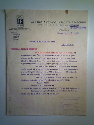 Letter fabbrica automobili - letter,
