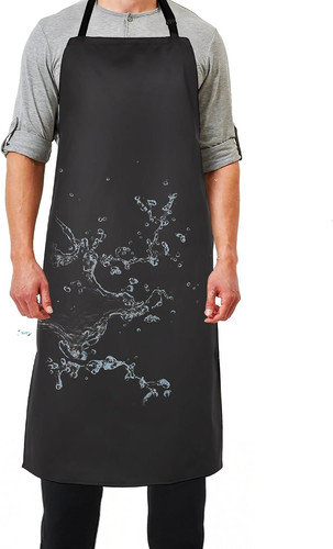 Waterproof apron black - black, heavy
