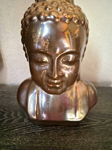 Buddha head figurine ceramic - buddha,