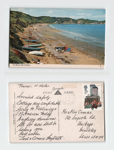 Postcard the beach morfa - the,