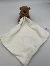 Asda George Teddy Bear White Brown Baby Comforter Soother Blankie Blanket