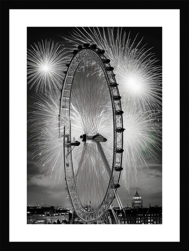 Vibrant london skyline - london, framed