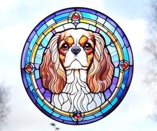 Various Dog Designs Stained Glass Effect Static Cling Window Film 16 Designs