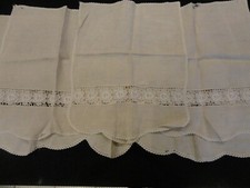 Vintage Brown & Cream Linen Chairback Protectors 2 Sofa 1Chair In Need of Repir 