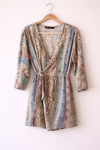 Zara satin wrap romper - satin,