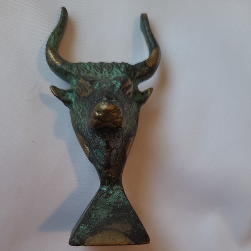 Minoan bull mini bronze head - bull,