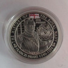 History of the Royal Navy 1oz Silver Proof Royal Mint £5 Coins Channel Islands