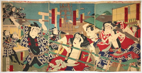 Kunisada woodblock print - woodblock,