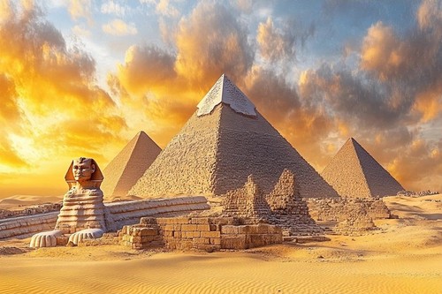 Egyptian pyramids canvas - egyptian,