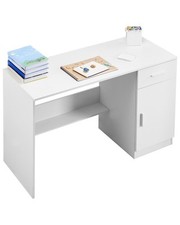 VEVOR Small Desk with Drawer Kids Desk for Bedroom Wood Simple Study Table White