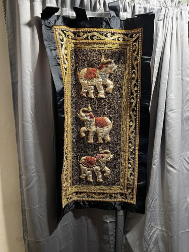 Burmese elephant wall hanging - burmese,