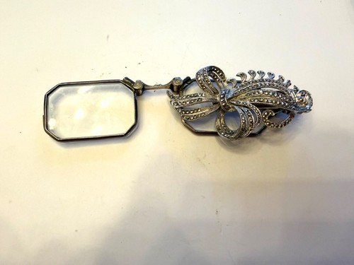 Antique rhinestone lorgnette - rhinestone,