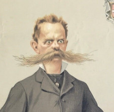 caricature King Humbert of Italy Vanity Fair 1887 original includes text print 