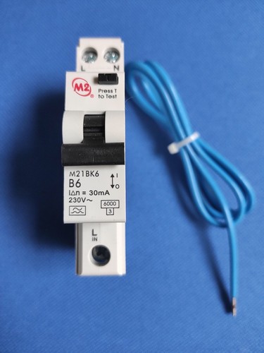 6amp 30ma double pole rcbo - pole,