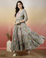 Indian Women Gray Cotton