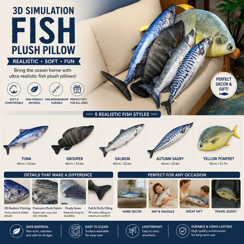 Fish plush toy - fish, stuffed