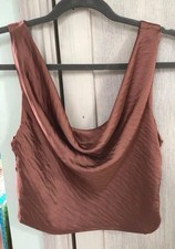 Zara chocolate brown cowl neck