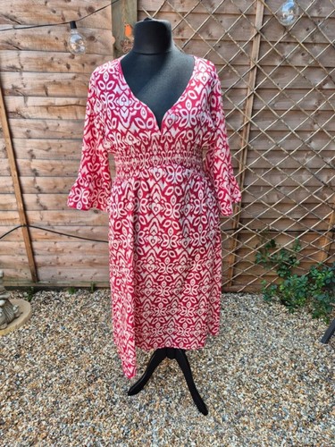 Red geometric floral midi - red,