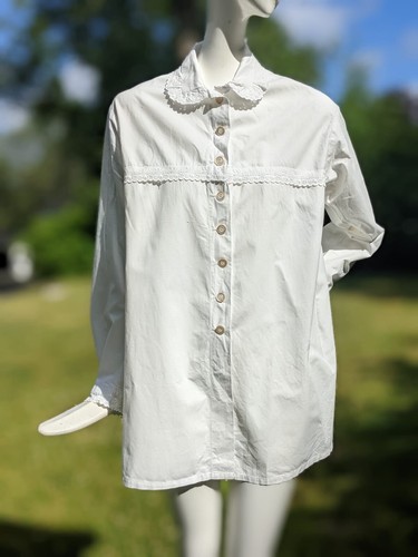 Edwardian white cotton night - edwardian,