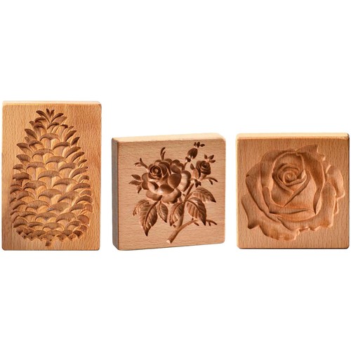Wooden cookie mold dough stamp - dough,