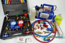 Car AC R12 R134a R1234yf air conditioning Gauge manifold + vacuum pump tool kit