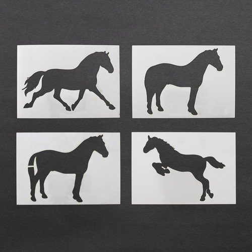 Horse stencil riding mare - stencil,