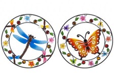 Home Garden Wall Art Bright Colour Jewell Ornaments Large 35cm Fence Decorations