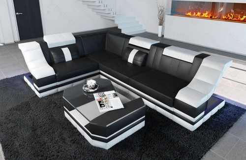 Corner sofa leather - , couch