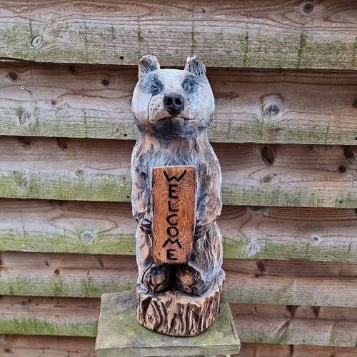 Chainsaw carved welcome - carved,