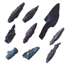 Nine Roman / Medieval / Ancient Iron Stone Arrowheads Tools